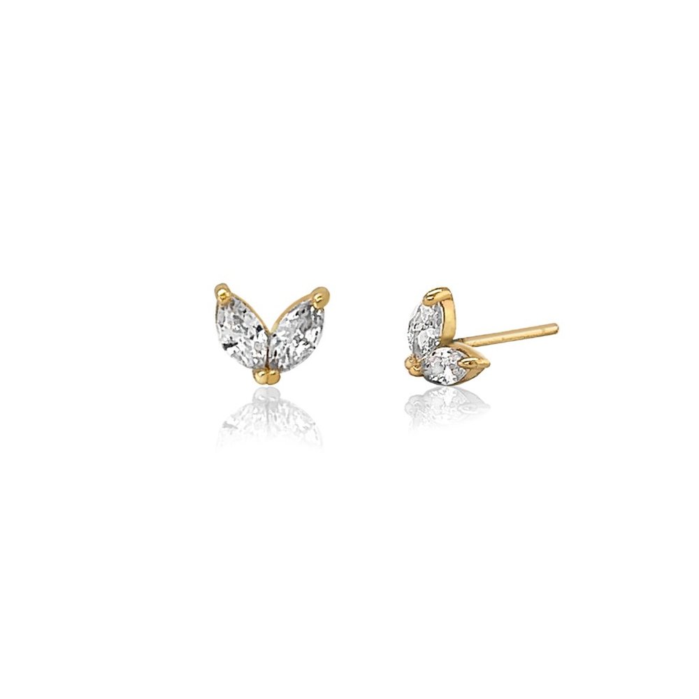 NWT Emmanuelle Stud Earrings // 14k Gold Vermeil